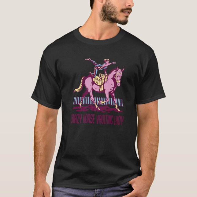 Crazy Horse voltande dam  Voltande hästar T Shirt (Framsida)