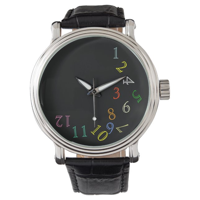 Crazy Hour Färg Numbers Armbandsur (Framsida)