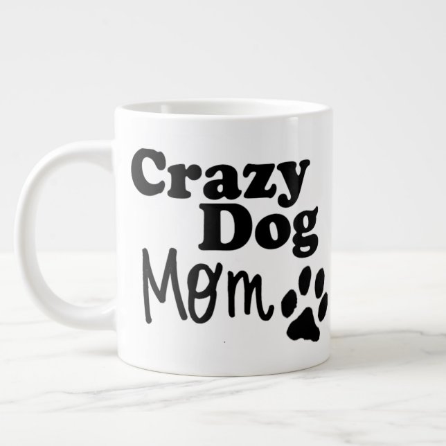 Crazy Hund Coffee Tea Mugg Hundälskares Gift Jumbo Mugg (Vänster)
