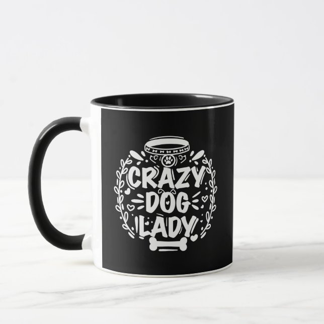 Crazy Hund Dam Hund Mamma Mugg (Vänster)