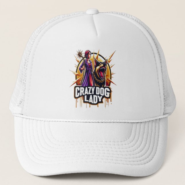 Crazy Hund Dam med sitt brandkår Hund Keps (Framsida)