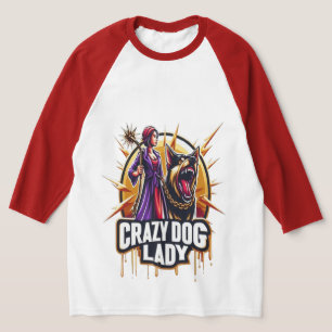 Crazy Hund Dam med sitt brandkår Hund T Shirt