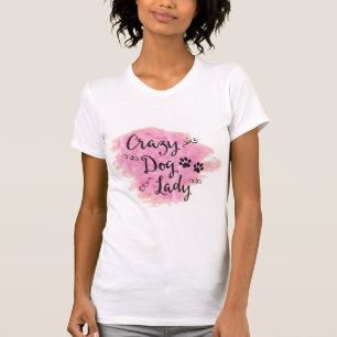 Crazy Hund Dam (Rosa) T-shirt