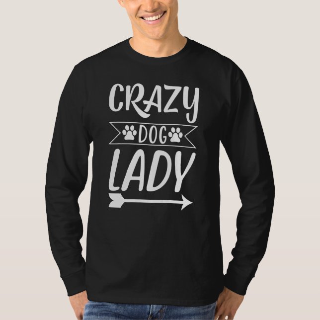 Crazy Hund Dam Tass-valpar Anta Rädding White BLA T Shirt (Framsida)
