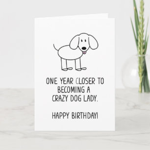 Crazy Hund Funny Birthday Card Kort