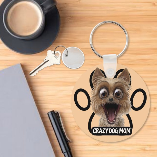 Crazy Hund-Mamma-Crazy Hund Nyckelring (Skapare uppladdad)