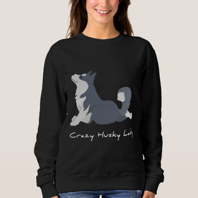 Crazy Husky Dam T Shirt (Framsida)