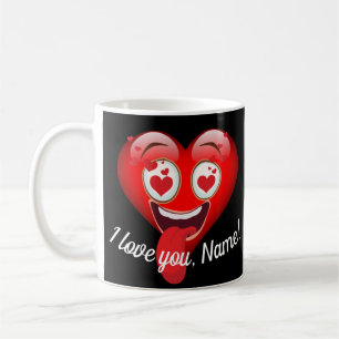 Crazy i Kärlek Emoticon Anpassningsbar Kaffemugg