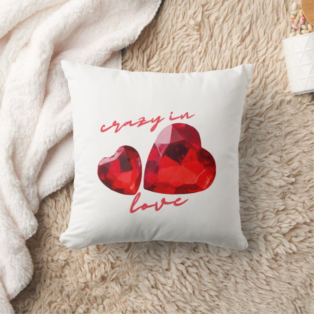 Crazy i Kärlek Valentinets Dekorativ kudde (Filt)