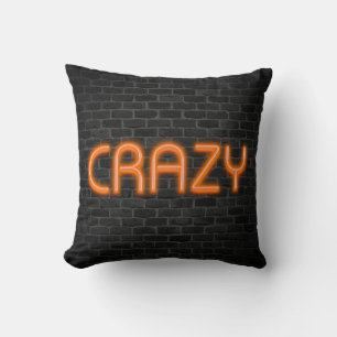 CRAZY I Orange Neon Ljus Kudde