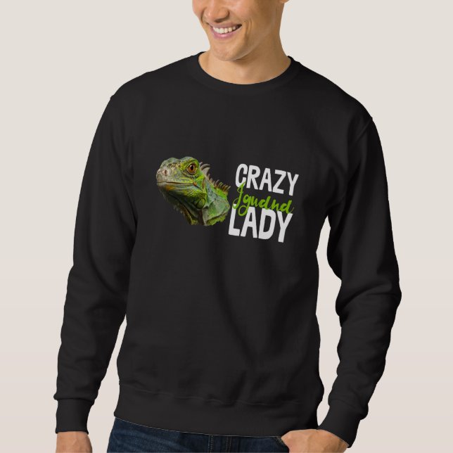 Crazy Iguana Dam Reptile Lizard Animal Novelty Lång Ärmad Tröja (Framsida)
