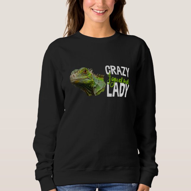 Crazy Iguana Dam Reptile Lizard Animal Novelty T Shirt (Framsida)