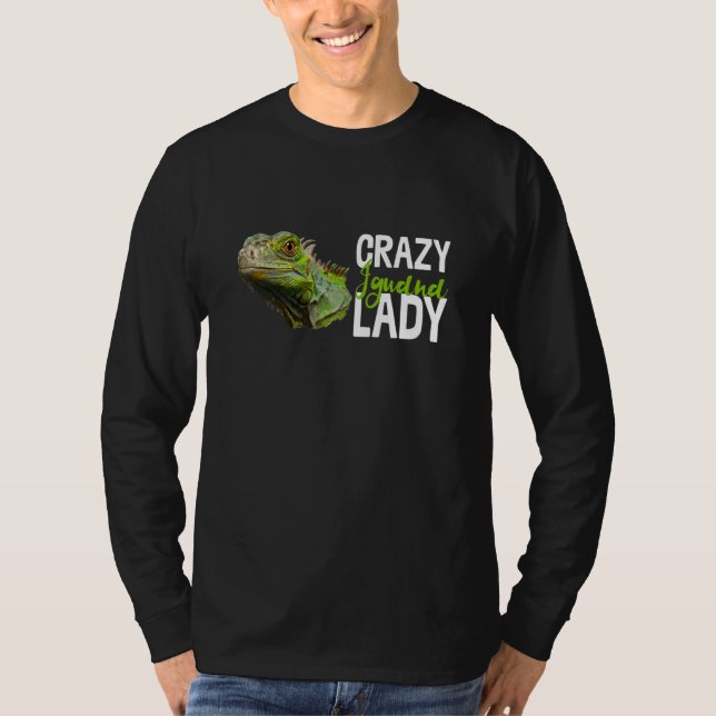 Crazy Iguana Dam Reptile Lizard Animal Novelty T Shirt (Framsida)