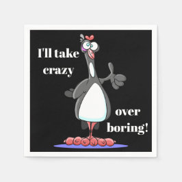 Crazy, inte tråkig - Lustigt Cocktail Napkins Pappersservett
