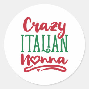 Crazy Italiana Nonna Runt Klistermärke