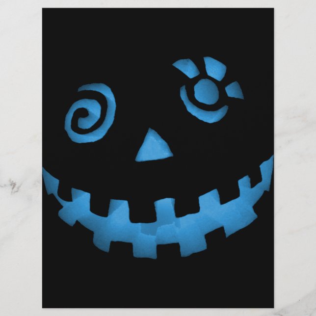 Crazy Jack o lantern Pumpkin Ansikte Blue (Framsida)
