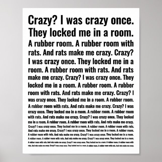 Crazy jag var Crazy Gång Memine Poster (Framsidan)
