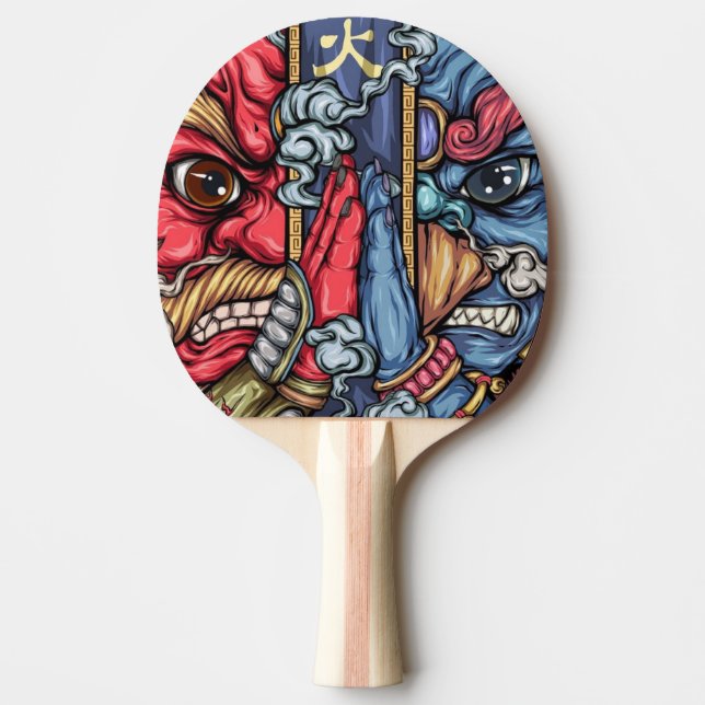 Crazy Japan Samurai Dragon Graffiti Pingisracket (Framsidan)
