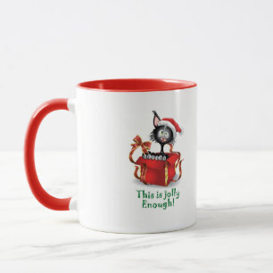 Crazy Jolly Black julkatt Mugg