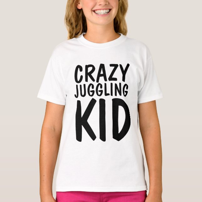 CRAZY JUGGLING KID T-shirts, Juggler T Shirt (Framsida)