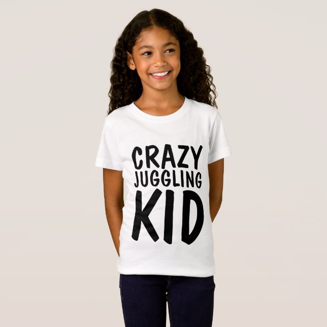 CRAZY JUGGLING KID T-shirts, Juggler T Shirt (Hel framsida)