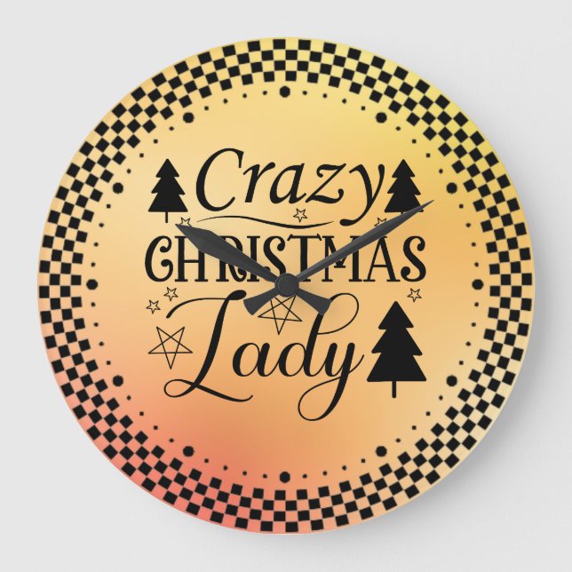 Crazy jul Dam-45322 Stor Klocka (Framsida)