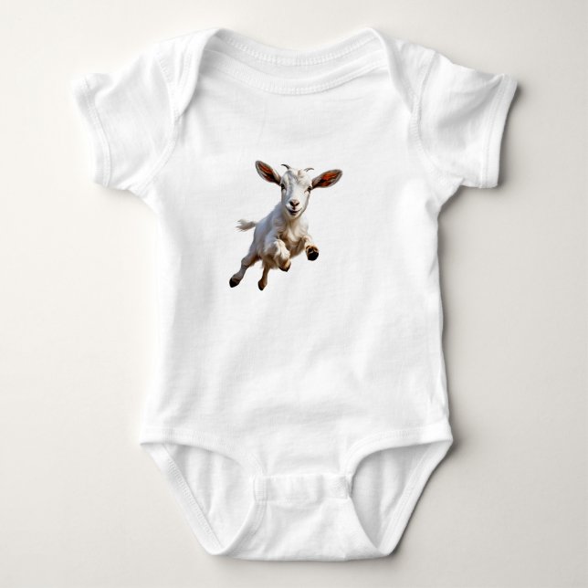 Crazy Jumping Baby Goat Kid T Shirt (Framsida)