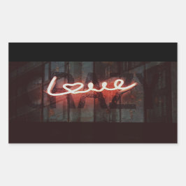 Crazy Kärlek neon, signera Rektangulärt Klistermärke