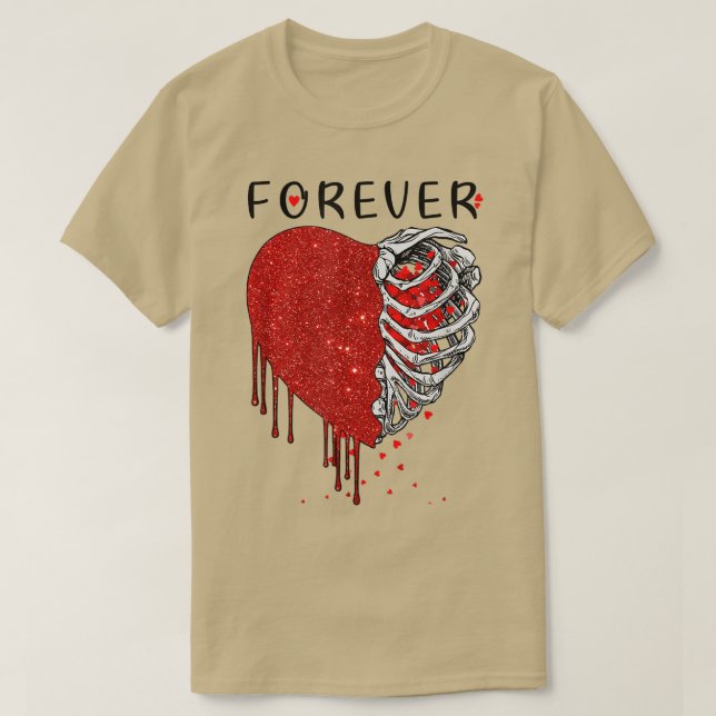 Crazy Kärlek Ontr Broken Heart Pain Skeleton Blood T Shirt (Design framsida)