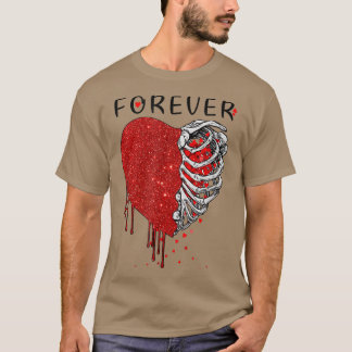 Crazy Kärlek Ontr Broken Heart Pain Skeleton Blood T Shirt