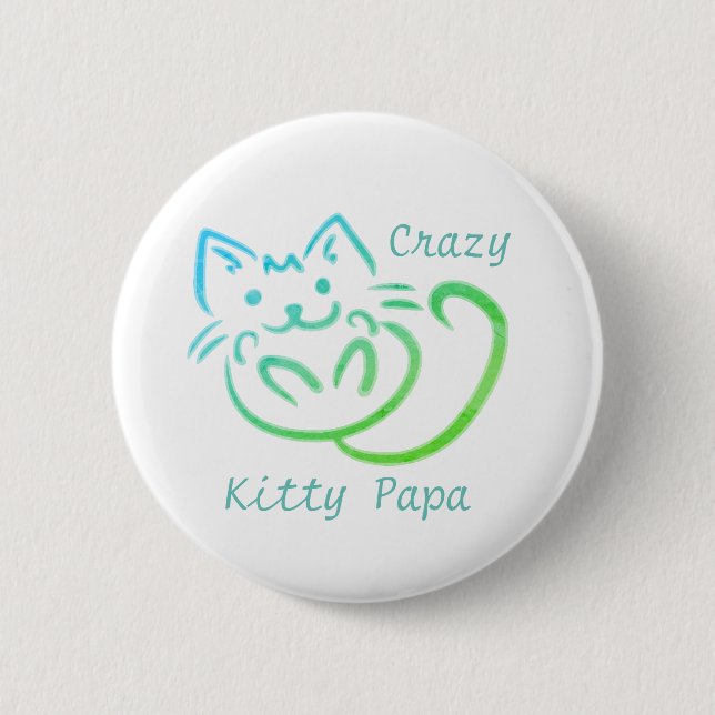Crazy Kattunge Pappa Cute Kattunge Abstrakt Knapp (Framsida)