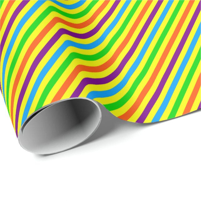 Crazy Kids Färg 01-Stripe Gift Wrap Presentpapper (Rullad Hörn)