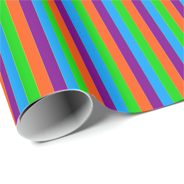 Crazy Kids Färg 06-Stripe Gift Wrap Presentpapper (Rullad Hörn)