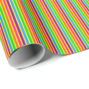 Crazy Kids Färg 07-Stripe Gift Wrap Presentpapper