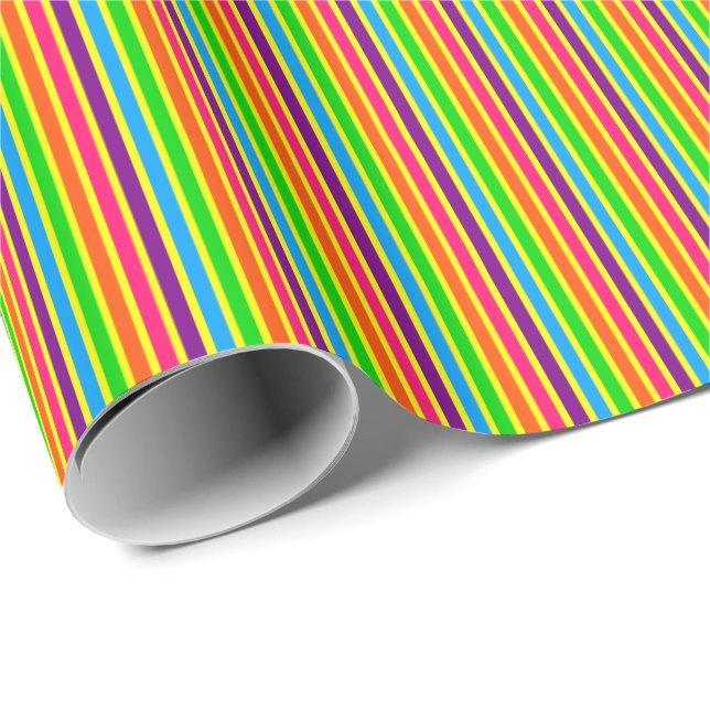Crazy Kids Färg 07-Stripe Gift Wrap Presentpapper (Rullad Hörn)