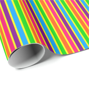 Crazy Kids Färg 09-Stripe Gift Wrap Presentpapper