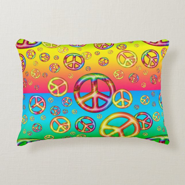 Crazy Kids Färg PEACE OUT-16x12 accent Pillow Prydnadskudde (Framsidan)