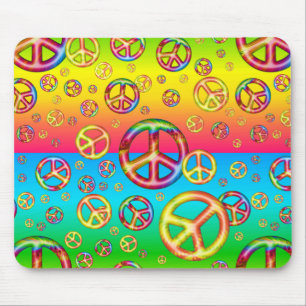Crazy Kids Färg PEACE OUT-Computer Mousepad Musmatta