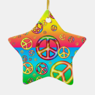 Crazy Kids Färg-PEACE OUT-Star Ornament