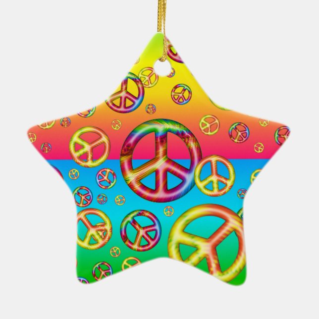 Crazy Kids Färg-PEACE OUT-Star Ornament (Baksidan)