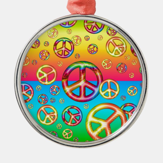 Crazy Kids Färg-PEACE UT Ornament (Framsidan)