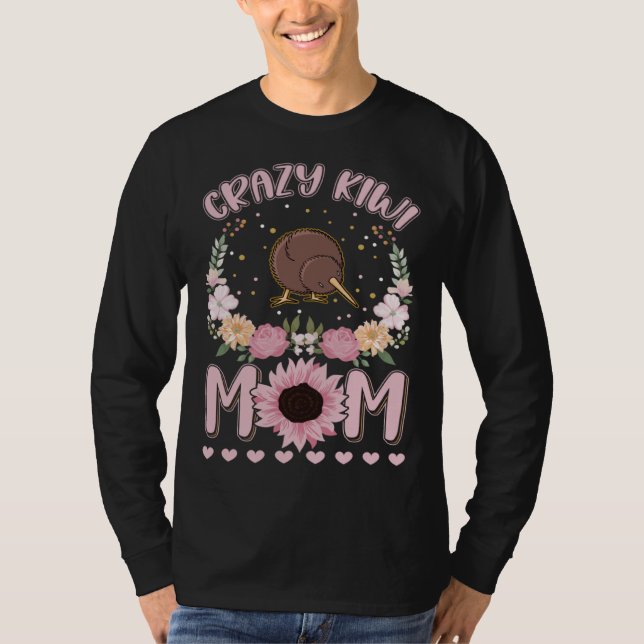Crazy Kiwi Mom Kiwi Bird Girl T Shirt (Framsida)
