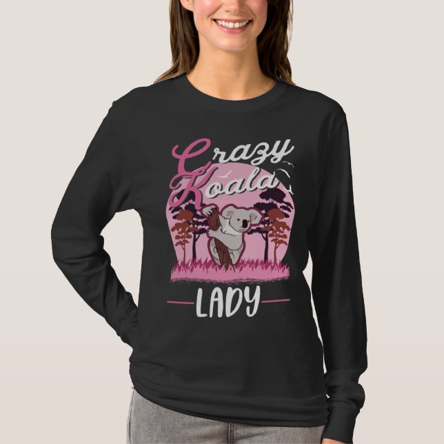 Crazy Koala lady Koala Girl T Shirt (Framsida)