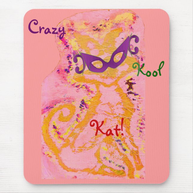 "Crazy, Kool Kat II" Mousepad - Anpassadet Musmatta (Framsidan)
