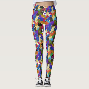 Crazy Kor Eyed Planarian Mask hela utskriften Leggings