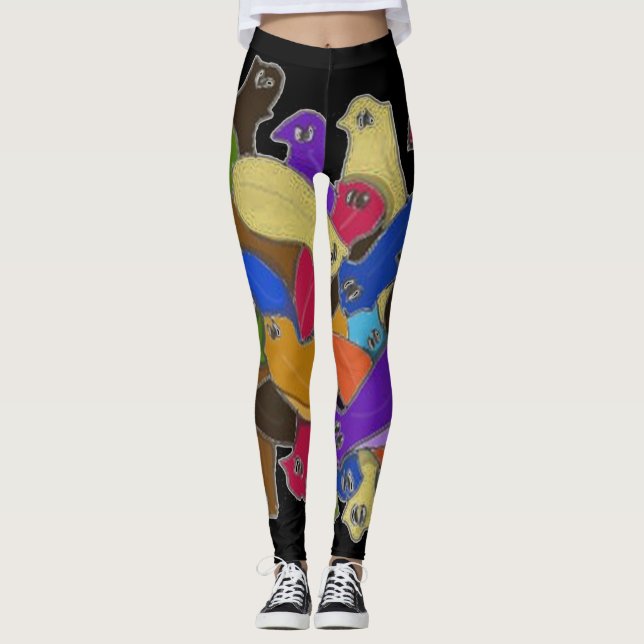 Crazy Kor Eyed Planarian Mask Leggings (Framsida)