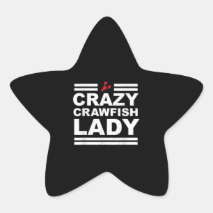 Crazy Kräftor Dam Kräftor Women - White Stjärnformat Klistermärke