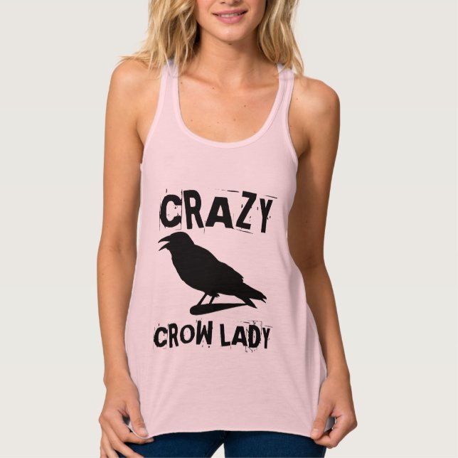 CRAZY KRÅKA DAM T-SHIRTS LINNE MED RACERBACK  (Framsida)