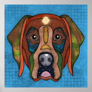 Crazy Labrador Retriever hund ansikte Poster