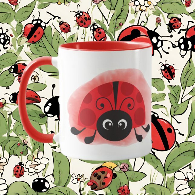Crazy ladybug dam add text mugg (Skapare uppladdad)